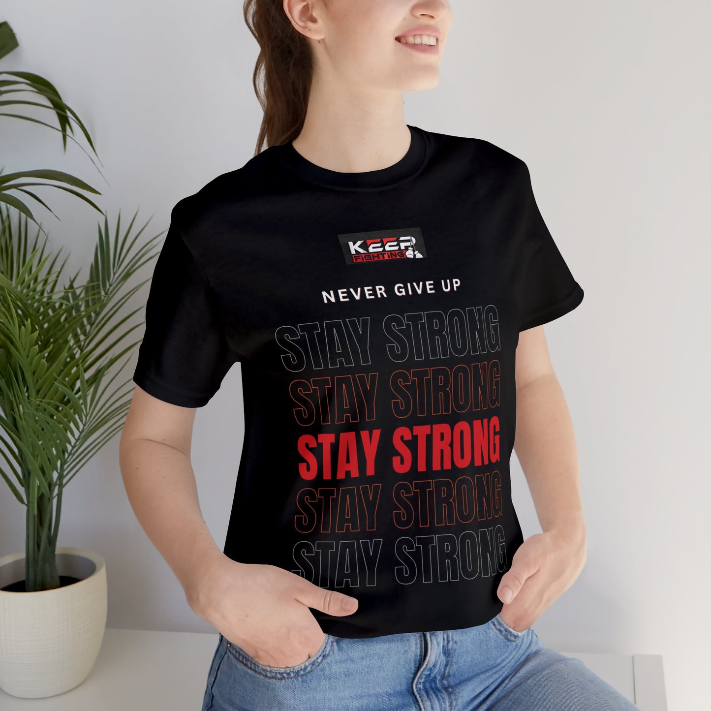 Keep Fighting 'Stay Strong' Colour block Tee
