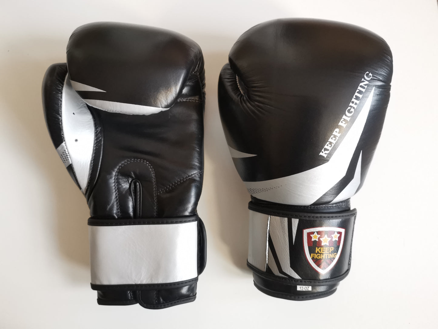 black and silver boxing Gloves