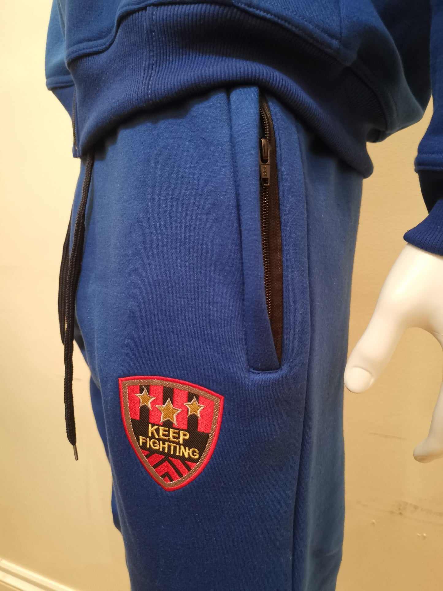 Keep Fighting Premium Cotton Tracksuit Royal Blue/Gold