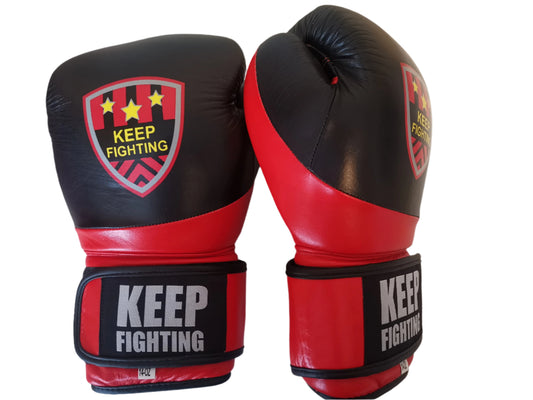 Black and Red fighting gloves