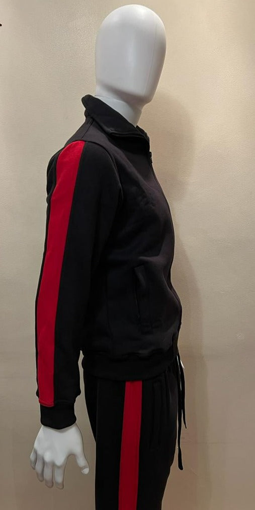 Keep Fighting Premium Heavyweight Cotton Tracksuit Black/Red