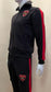 Keep Fighting Premium Heavyweight Cotton Tracksuit Black/Red