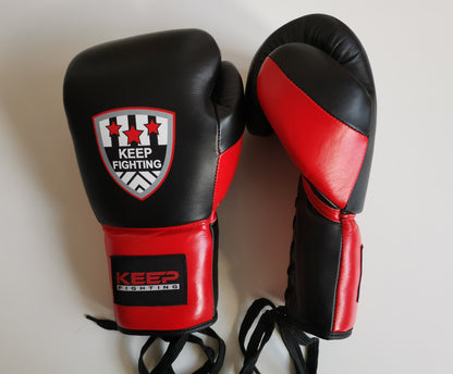 lace up boxing gloves